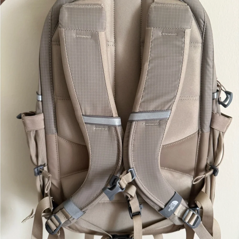 The North Face Taupe Ripstop Daypack with Bungee Storage